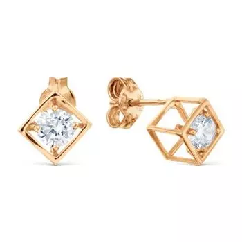 Серьги с фианитами Линии Любви