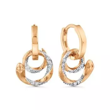 Серьги с фианитами Линии Любви