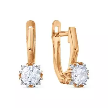 Серьги с фианитами Линии Любви