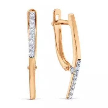 Серьги с фианитами Линии Любви