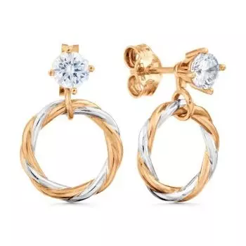 Серьги с фианитами Линии Любви