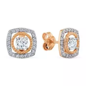 Серьги с фианитами Линии Любви