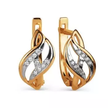 Серьги с фианитами Линии Любви