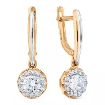 Серьги с фианитами Линии Любви