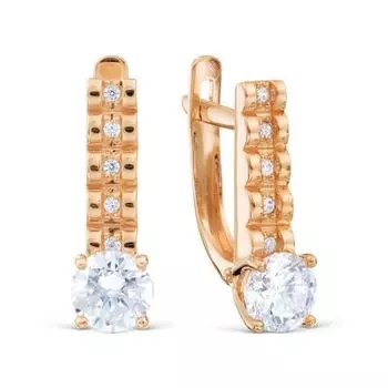 Серьги с фианитами Линии Любви