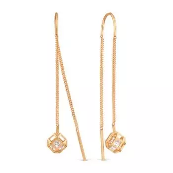 Серьги с фианитами Premium Линии Любви