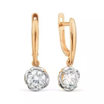 Серьги с фианитами Premium Линии Любви