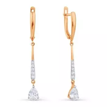 Серьги с фианитами Premium Линии Любви