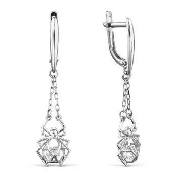 Серьги с фианитами Premium Линии Любви