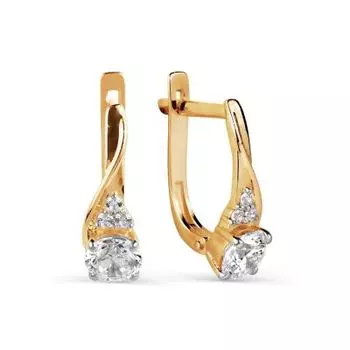 Серьги с фианитами Premium Линии Любви