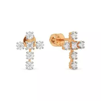 Серьги с фианитами Premium Линии Любви