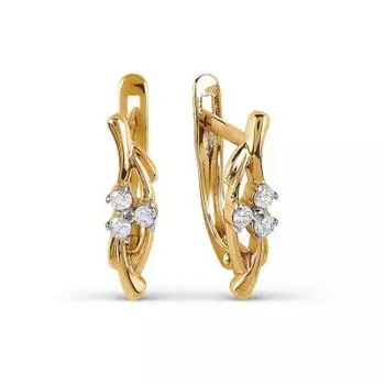 Серьги с фианитами Premium Линии Любви