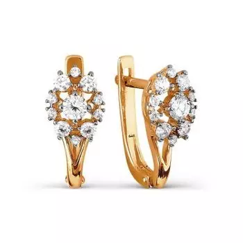 Серьги с фианитами Premium Линии Любви