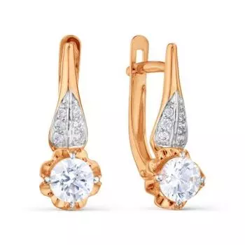 Серьги с фианитами Premium Линии Любви