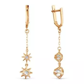 Серьги с фианитами Premium Линии Любви