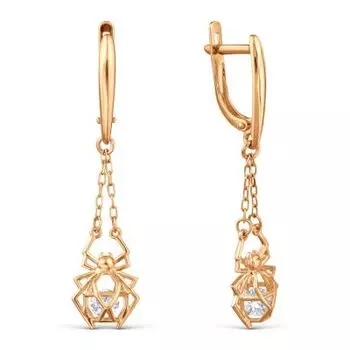 Серьги с фианитами Premium Линии Любви