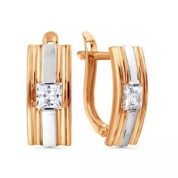 Серьги с фианитами Premiums Линии Любви