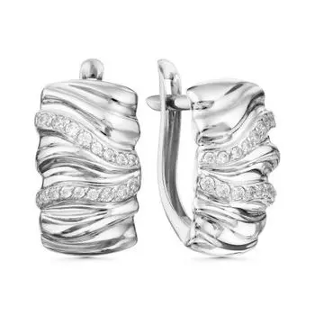 Серьги с фианитами Premium Линии Любви