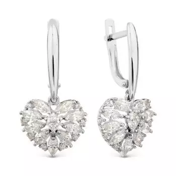 Серьги с фианитами Premium Линии Любви