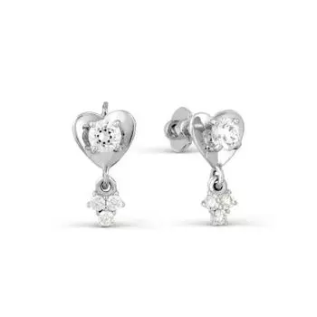 Серьги с фианитами Premiums Линии Любви