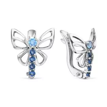 Серьги с фианитами Premium Линии Любви