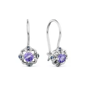 Серьги с фианитами Premium Линии Любви