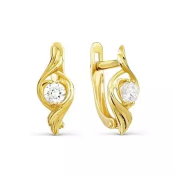 Серьги с фианитами Premiums Линии Любви