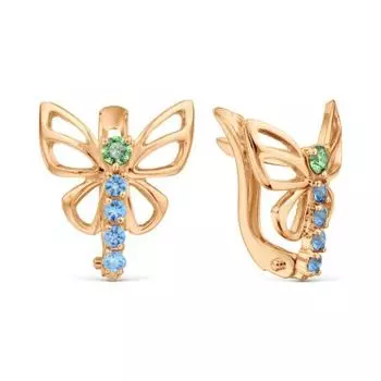 Серьги с фианитами Premiums Линии Любви