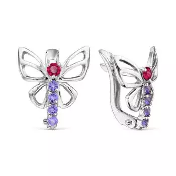 Серьги с фианитами Premium Линии Любви