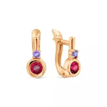 Серьги с фианитами Premium Линии Любви