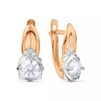 Серьги с фианитами Premium Линии Любви