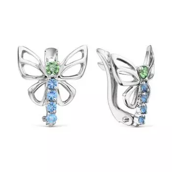 Серьги с фианитами Premiums Линии Любви