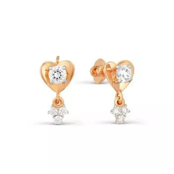 Серьги с фианитами Premiums Линии Любви
