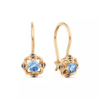 Серьги с фианитами Premiums Линии Любви