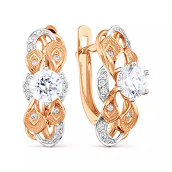 Серьги с фианитами Premiums Линии Любви