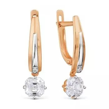 Серьги с фианитами Premiums Линии Любви