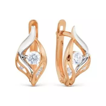 Серьги с фианитами Premium Линии Любви