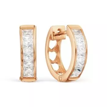 Серьги с фианитами Premium Линии Любви