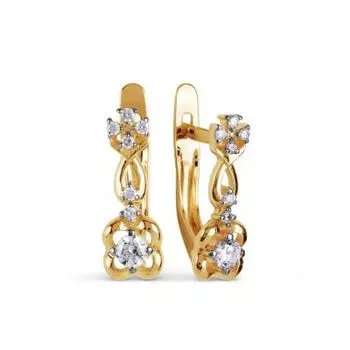 Серьги с фианитами Premium Линии Любви