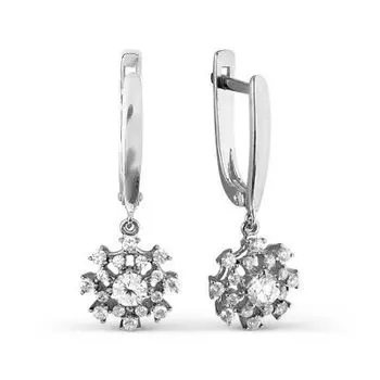 Серьги с фианитами Premium Линии Любви