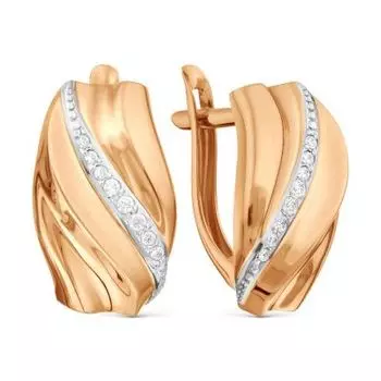 Серьги с фианитами Premium Линии Любви