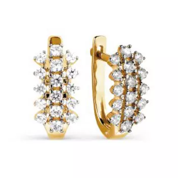 Серьги с фианитами Premium Линии Любви