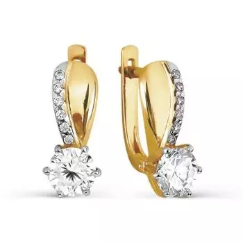 Серьги с фианитами Premium Линии Любви