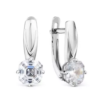 Серьги с фианитами Premiums Линии Любви