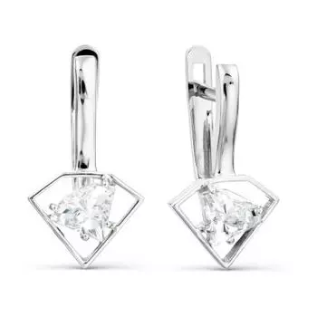 Серьги с фианитами Premium Линии Любви