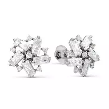 Серьги с фианитами Premium Линии Любви