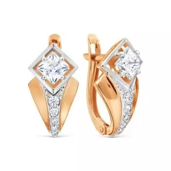 Серьги с фианитами Premium Линии Любви