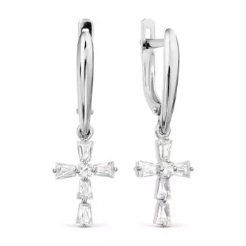 Серьги с фианитами Premium Линии Любви