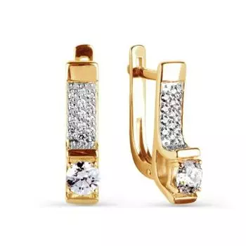 Серьги с фианитами Premium Линии Любви