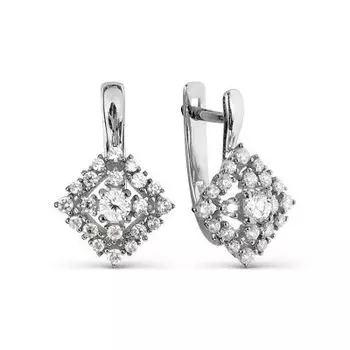 Серьги с фианитами Premium Линии Любви